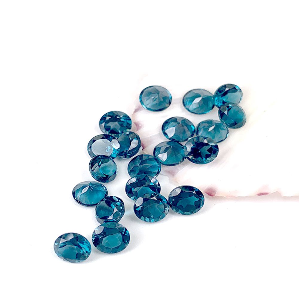 Jewelry Making London - Semi-Precious หินธรรมชาติ Topaz London Blue รอบ