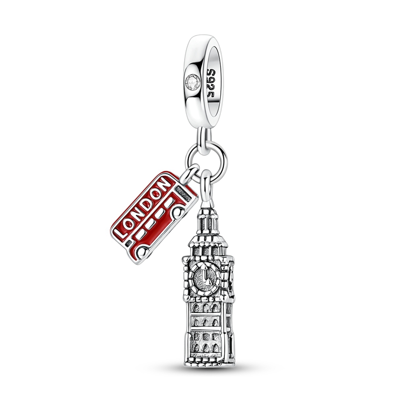 Jewelry Making London - จี้บิ๊กเบ็นลอนดอนสำหรับสร้อยข้อมือแบบดั้งเดิม ทำจากเงินแท้ 925 สำหรับผู้หญิง เครื่องประดับแฟชั่น