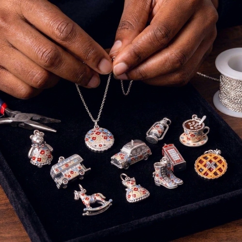 Jewelry Making London - จี้การ์ตูนสแตนเลสสตีลน่ารัก จิวเวลรี่ธีมอังกฤษขนาดเล็ก จี้สำหรับทำเครื่องประดับ ธีมลอนดอน น้ำหนักเบา สร้อยข้อมือจี้