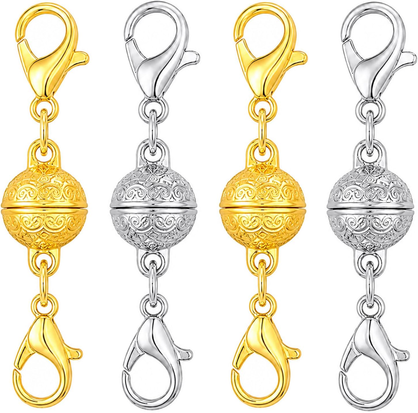 Lobster Clasp Silver - ตัวล็อคสร้อยคอแบบแม่เหล็ก พร้อมตัวล็อคแบบก้ามปู มีทั้งสีทองและสีเงิน ใช้สำหรับต่อสร้อยคอและทำเป็นตัวล็อคสำหรับสร้อยข้อมือ