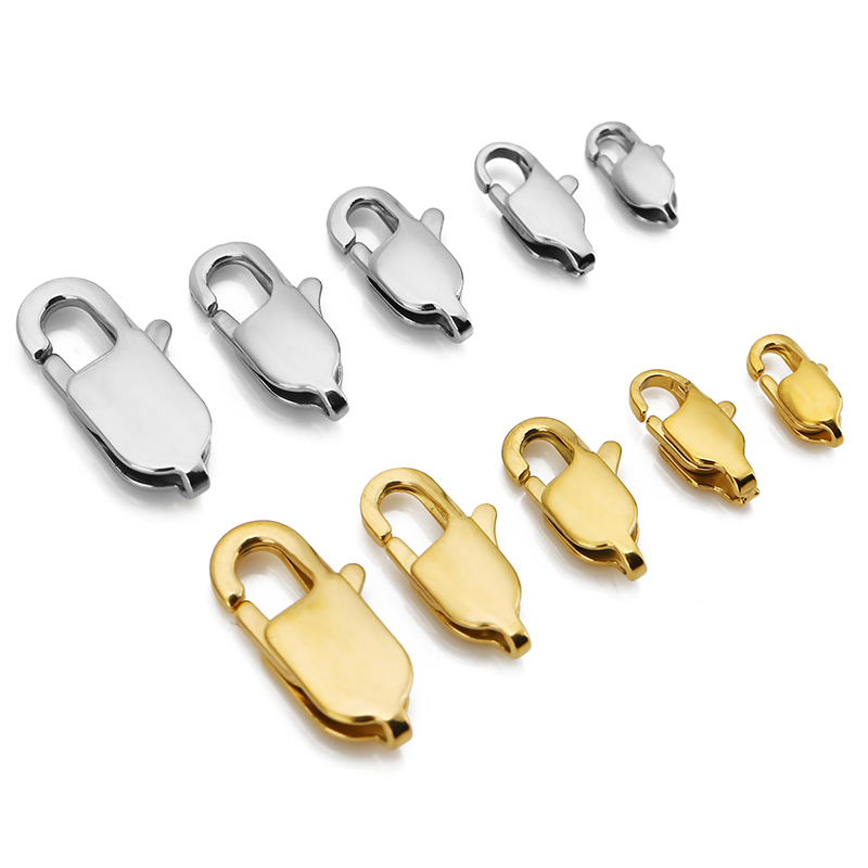 10pcs คุณภาพสูงสแตนเลสสตีลสี่เ - Lobster Clasp Silver บทวิจารณ์และราคา