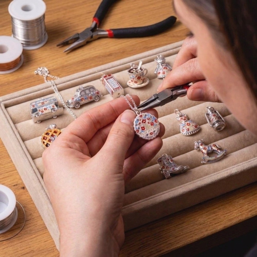 จี้การ์ตูนสแตนเลสสตีล ธีมอังกฤ - Jewelry Making London บทวิจารณ์และราคา