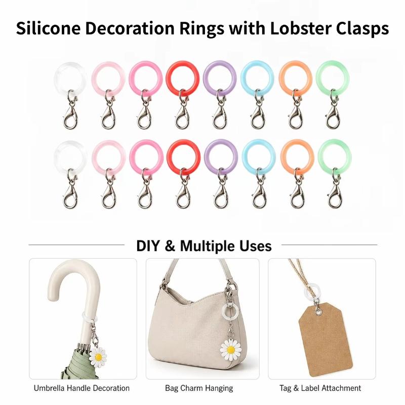 5/10 ชิ้น ห่วงซิลิโคนสำหรับด้า - Lobster Clasp Silver บทวิจารณ์และราคา