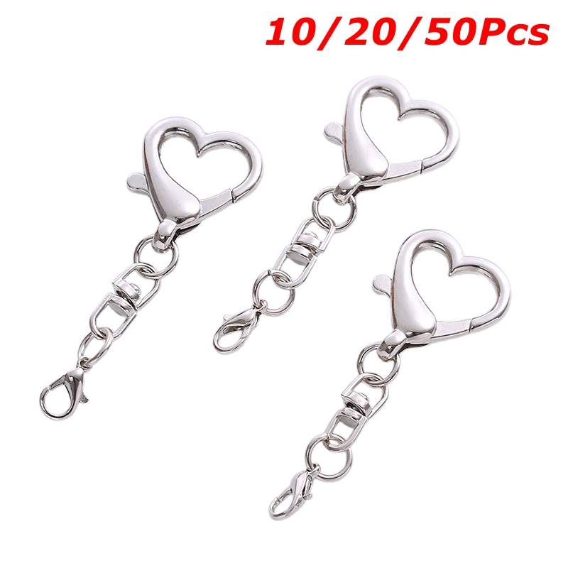 10/20/50 ชิ้น ตัวล็อครูปหัวใจโ - Lobster Clasp Silver บทวิจารณ์และราคา
